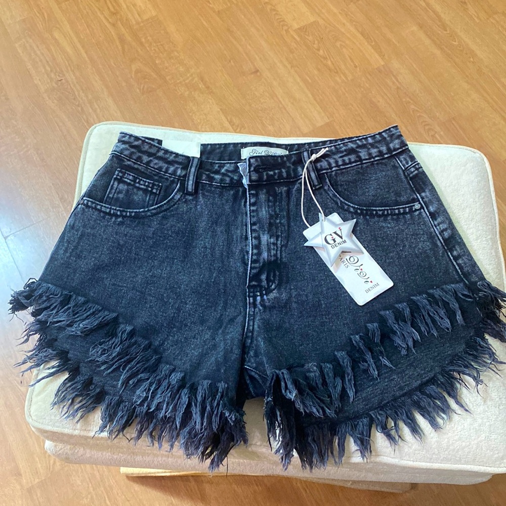 Black Denim Shorts, size M/38